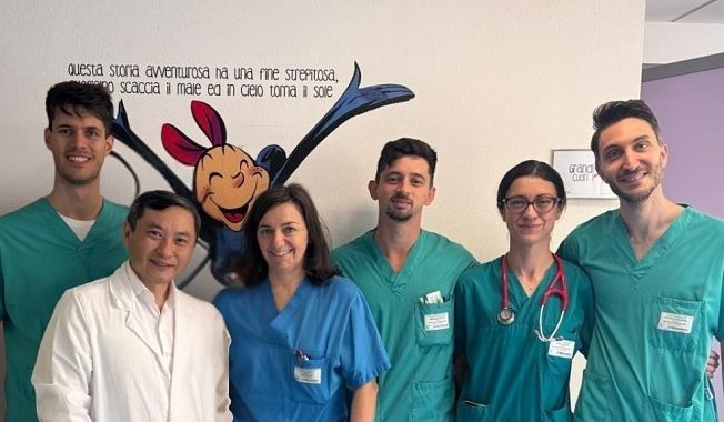 Il team Monasterio, da sinistra Roberto Boccafogli, Vitali Pak, Paola Da Valle, Pietro Marchese, Giulia Corana e Gugliemo Capponi